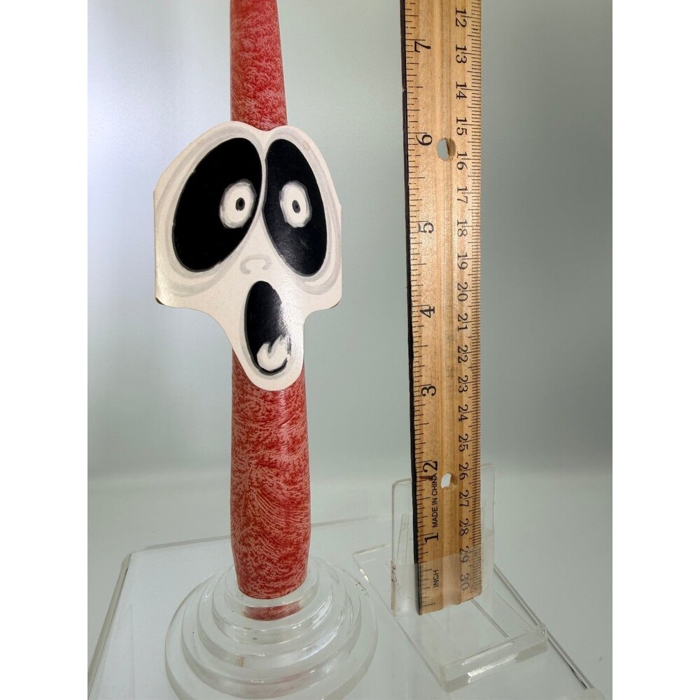 Vintage 1987 Beistle Halloween 3" Ghost Face Scream Paper Cover Taper Candle